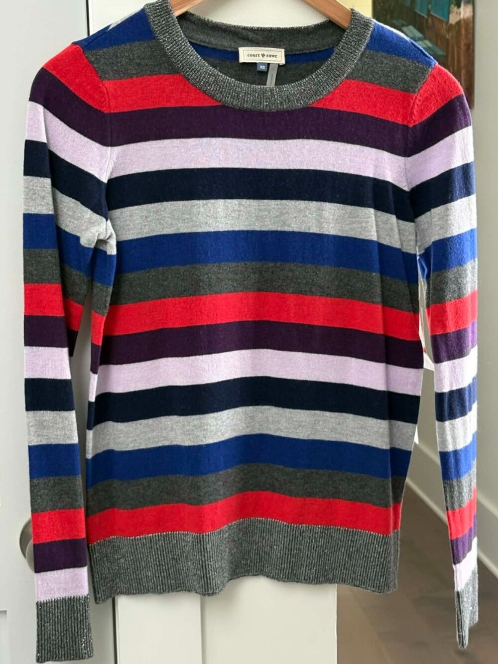 Court & Rowe “Belle Noel” Metallic Striped Sweater – NWT – Size XS